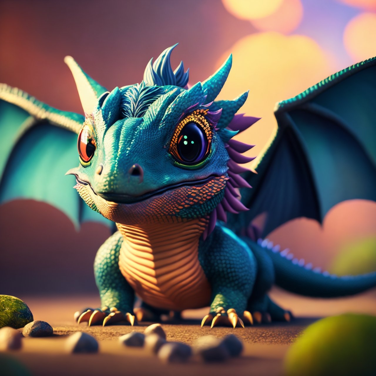 baby dragon,  cinematic background,  vibrant colors by Ai Art Vision on Tensor.Art