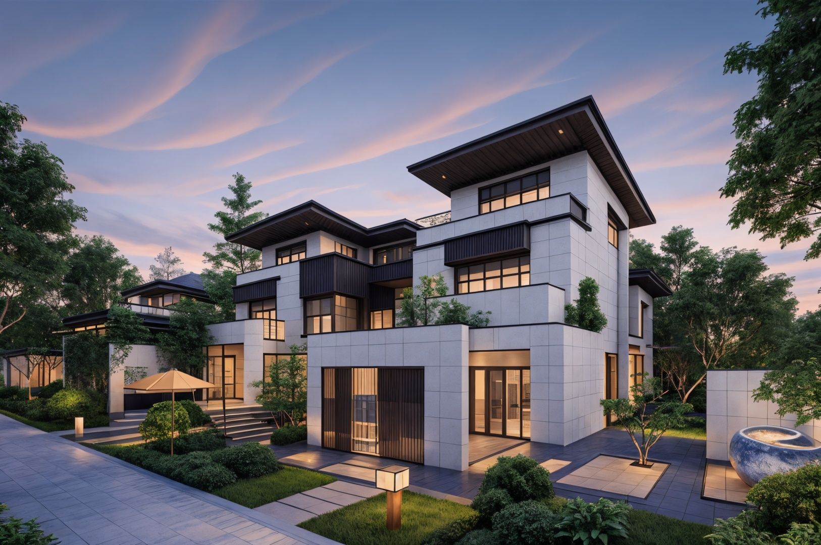 <lora:VILLA_HEIGE-000013:0.5>,wuwenli,villa,villa design,Cao Buxing,background blurring,a digital rendering,cloisonnism,light and space,plants,flowers,gardens,pools,best quality,master level rendering,35mm photograph,film,bokeh,professional,4k,highly detailed,
