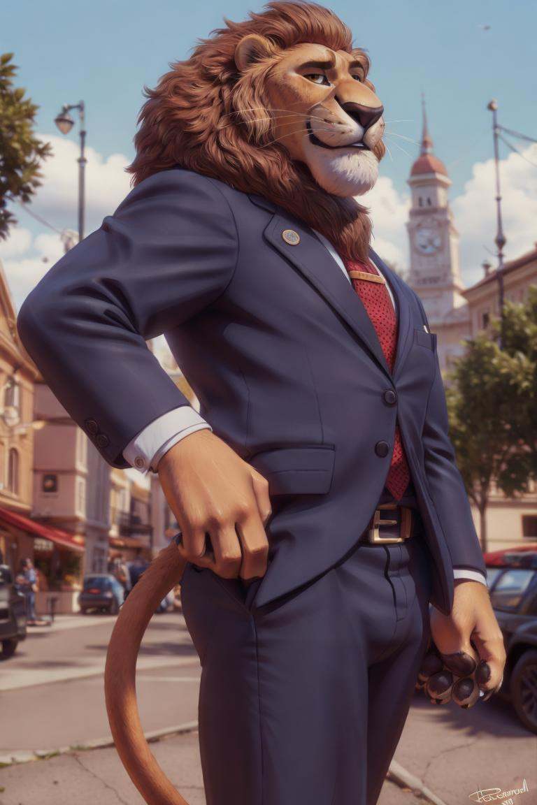 leodore lionheart,  lion,  felid on Tensor.Art