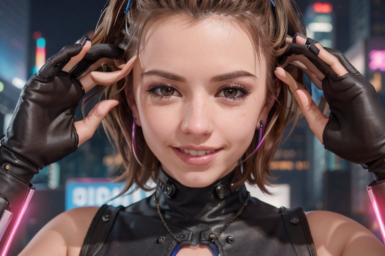 1 girl,  smile,  close up on Tensor.Art
