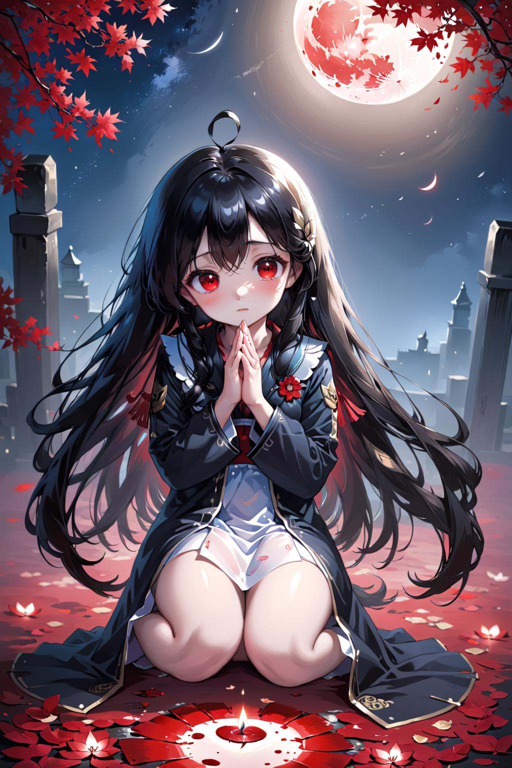 anime,  girl,  red eyes on Tensor.Art