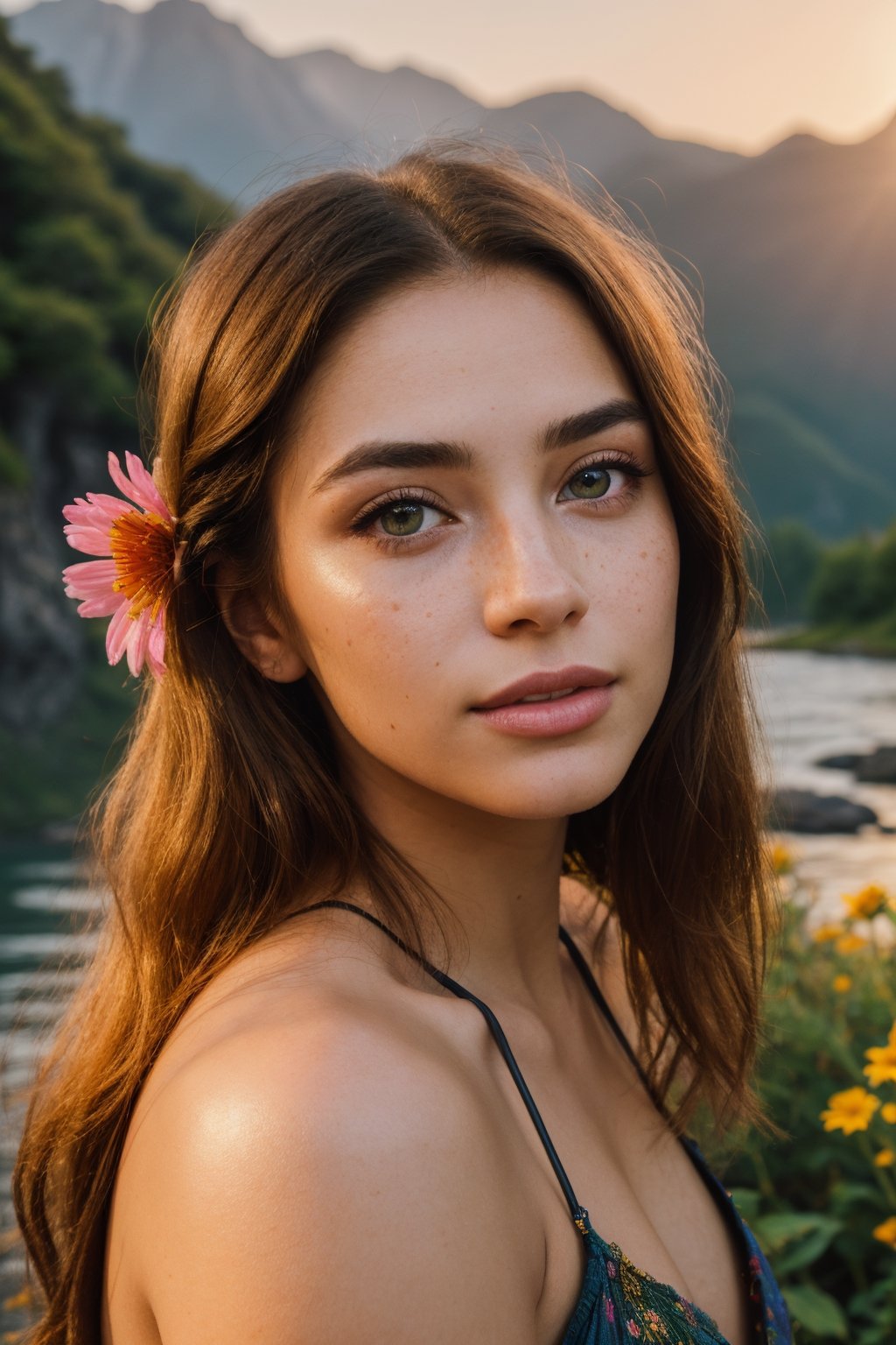 photorealistic,  ultra-detailed,  vibrant photography of a woman in nature on Tensor.Art