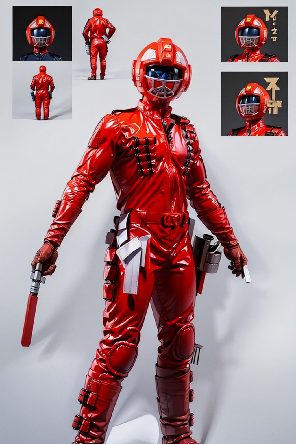 (masterpiece:1.3), (the best quality:1.2), (super fine illustrations:1.2), (Masterpiece), high quality, high detail,((white background:1.2)), looking at viewer, (SOLO:1.4),outline,,simple background, kosei, cover, gun, armor,red theme, red gloves,bodysuit, logo, weapon, helmet,kosei