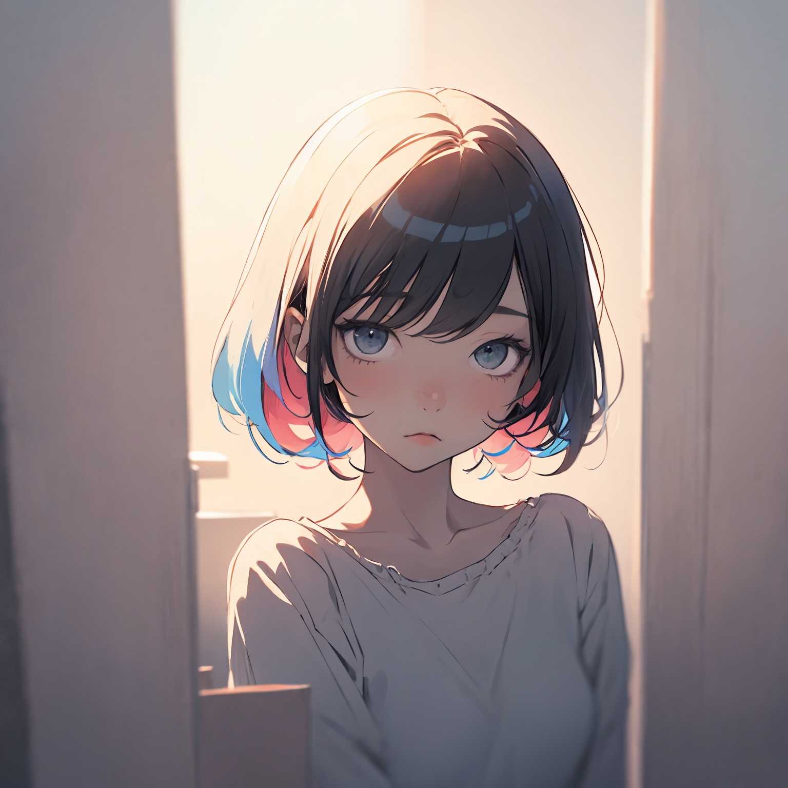 kawaii illustration. colorful sketch,  emo girl,  atmosphere on Tensor.Art