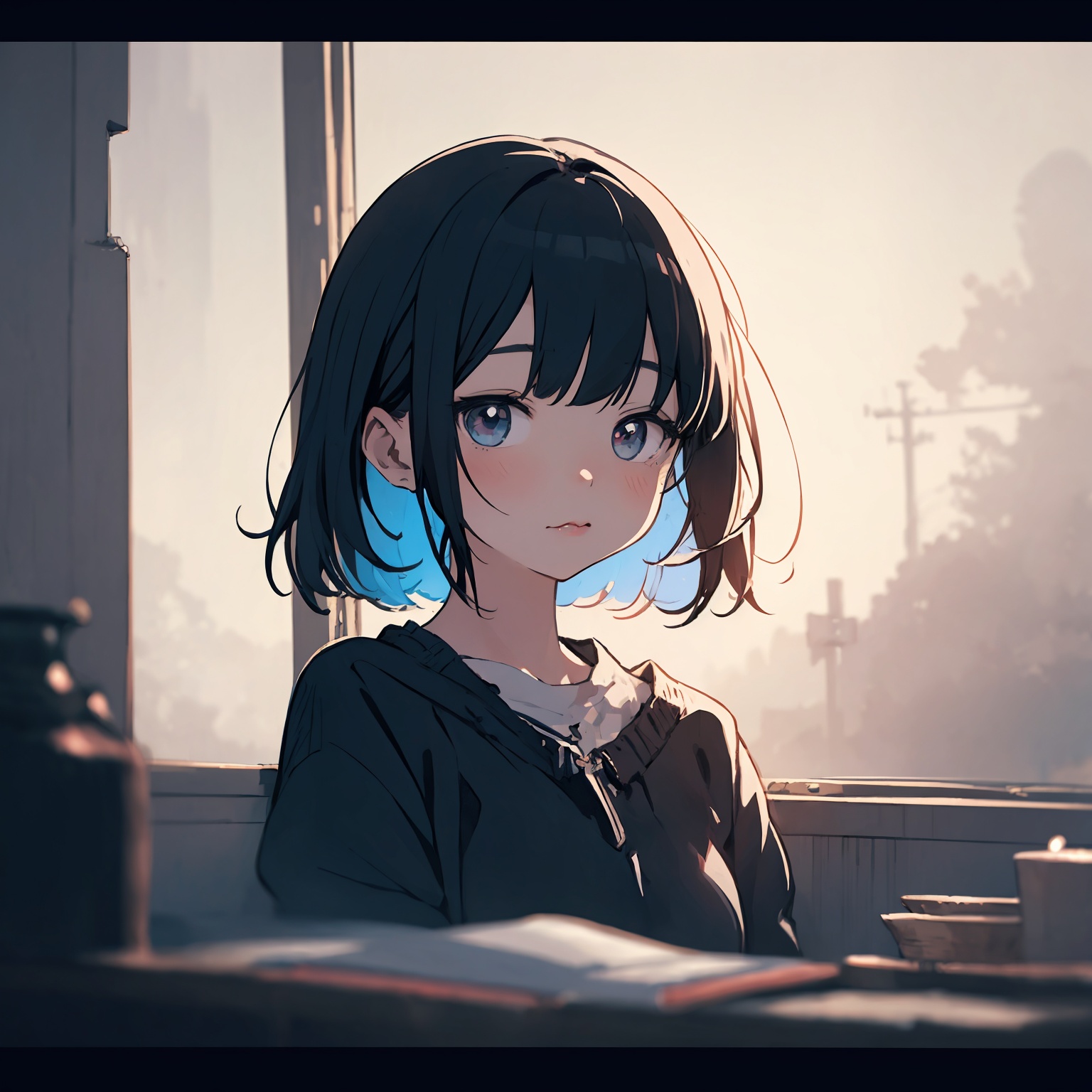 kawaii illustration. colorful sketch,  emo girl,  atmosphere on Tensor.Art