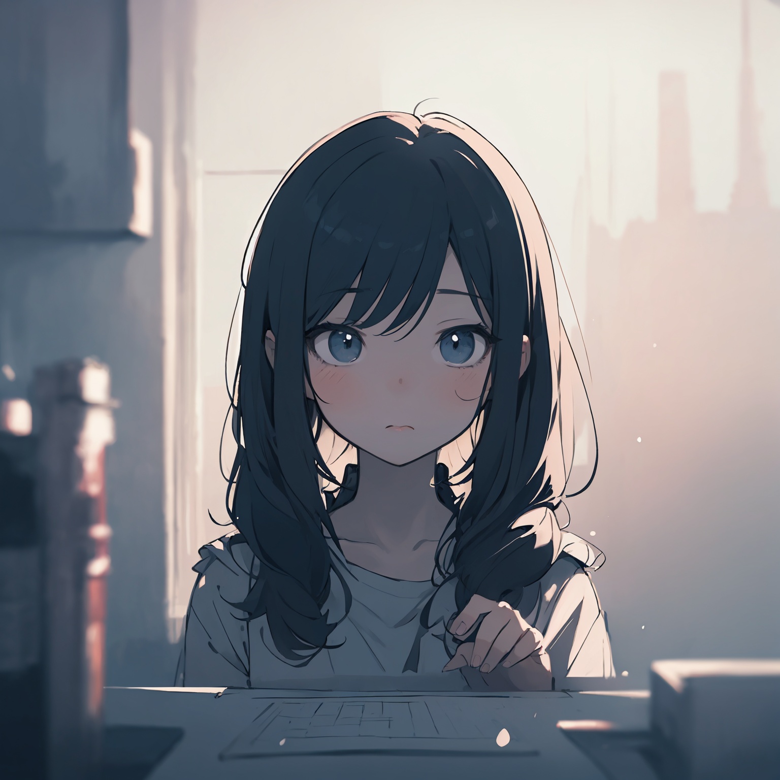 kawaii illustration. colorful sketch,  emo girl,  atmosphere on Tensor.Art