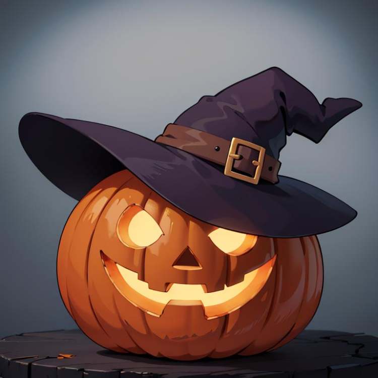 Jack-o-lantern Witch Hat by Citron Legacy on Tensor.Art