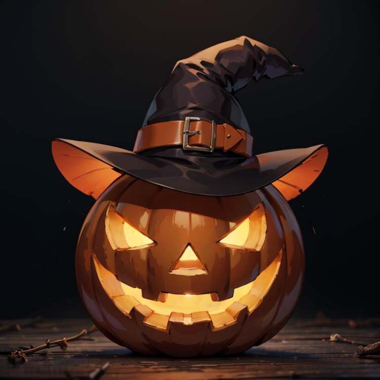 Jack-o-lantern Witch Hat by Citron Legacy on Tensor.Art