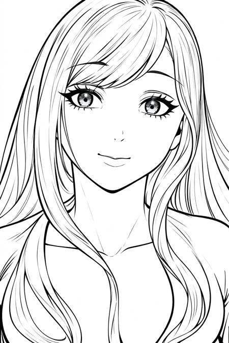 ((1girl)),  lineart,  monochrome on Tensor.Art