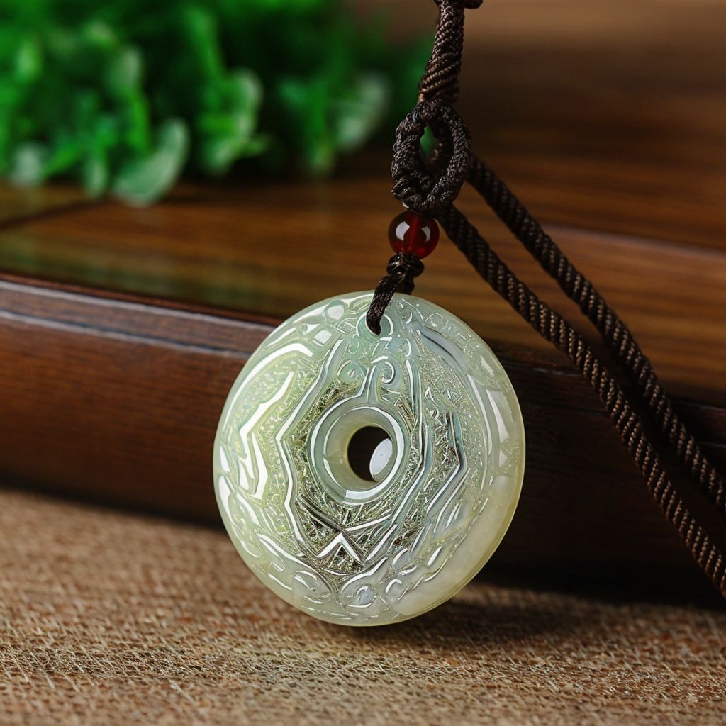 jade,jade sculpture,masterpiece,round jade pendant,best quality