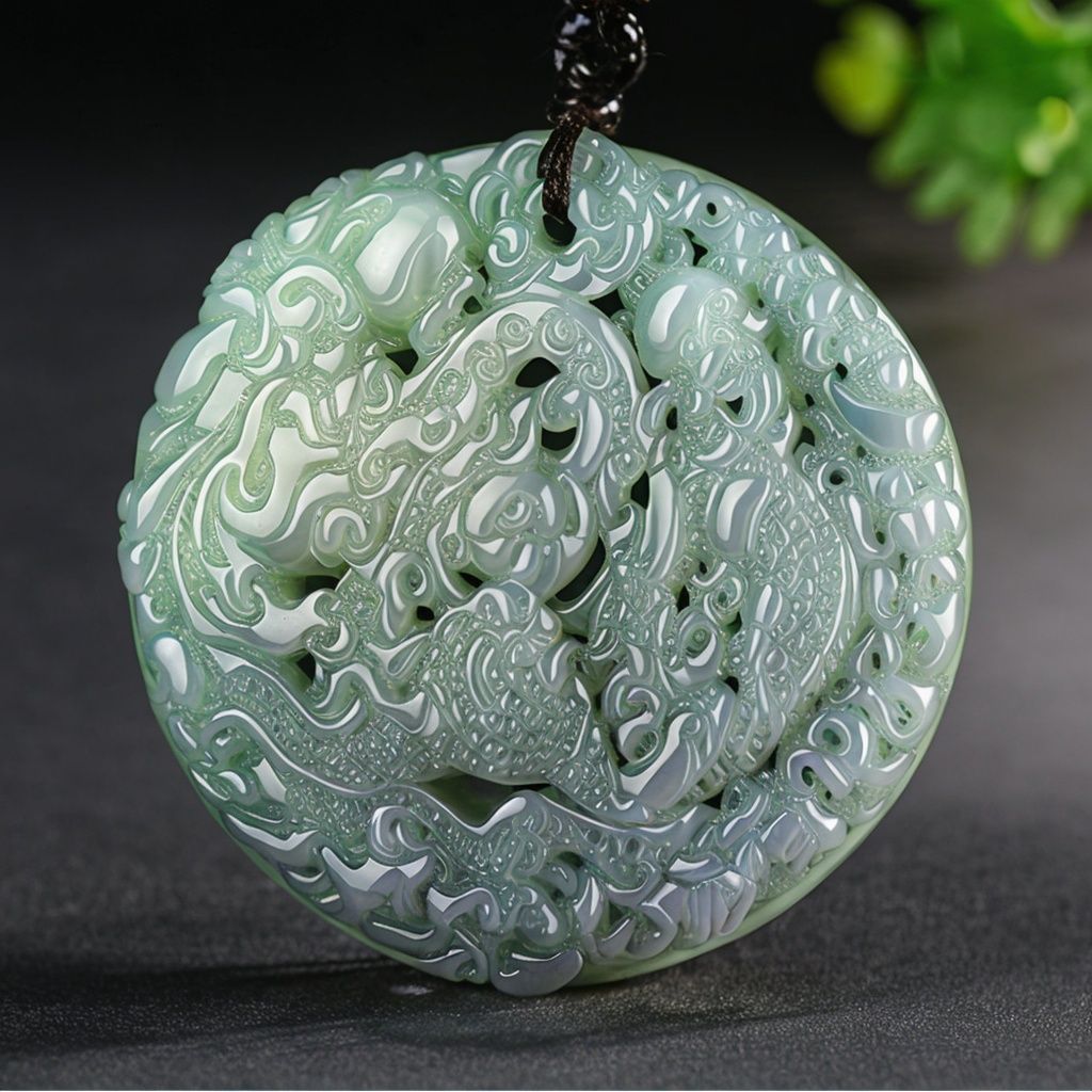 jade,jade sculpture,masterpiece,round jade pendant,best quality