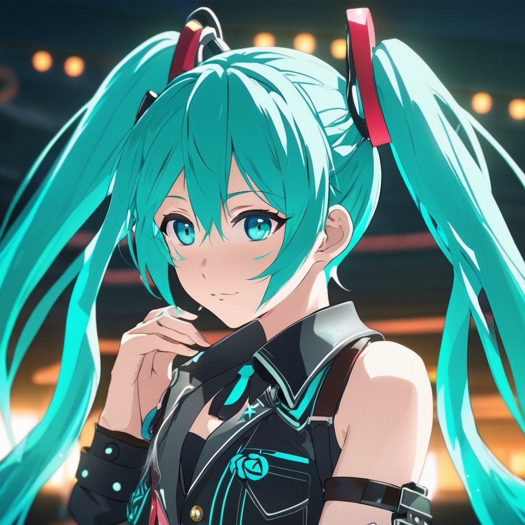 beautiful girl,  (anime screencap),  aqua hair by nocor1i8 on Tensor.Art