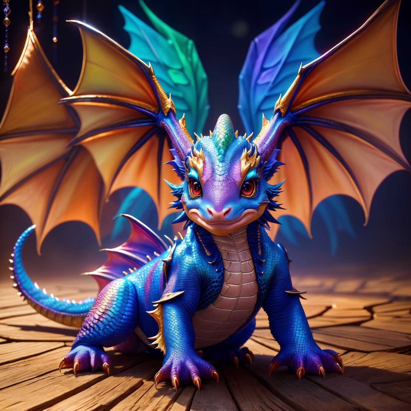 baby dragon,  cinematic background,  vibrant colors on Tensor.Art