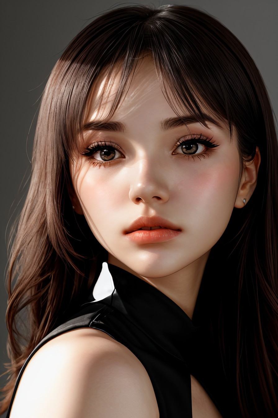 Lena wearing makeup,  focus on eyes,  close up on face on Tensor.Art