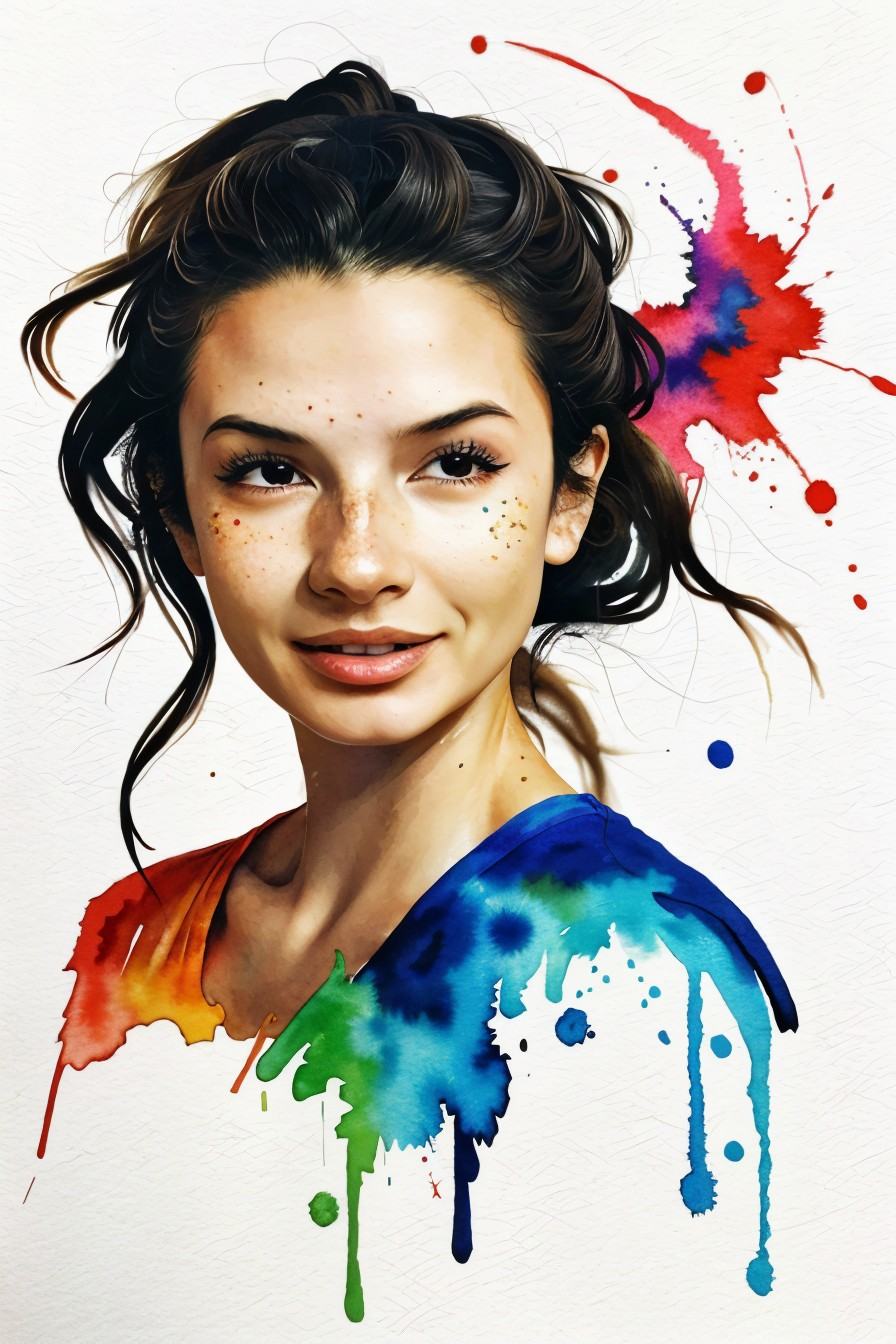 realistic photo of AliceGreczyn,  ink splash,  colorful on Tensor.Art
