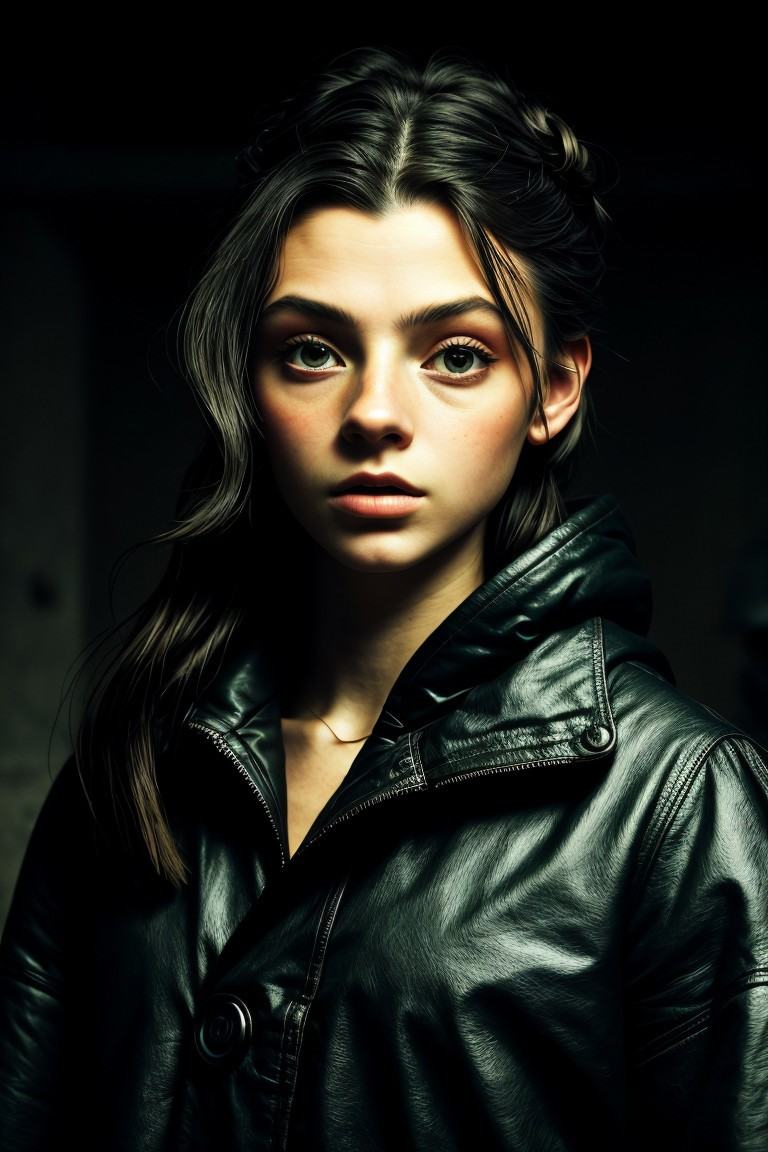 SavannahRaeDemers,  she is wearing starry sky print peacoat ,  her hair is styled as dutch braided updo on Tensor.Art