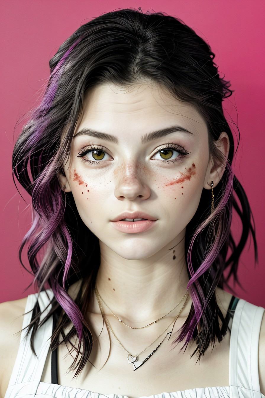 realistic photo of SavannahRaeDemers,  ink splash,  colorful on Tensor.Art