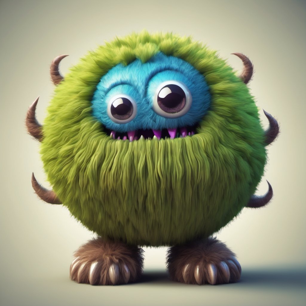 detailed cute earth monster element made of earth