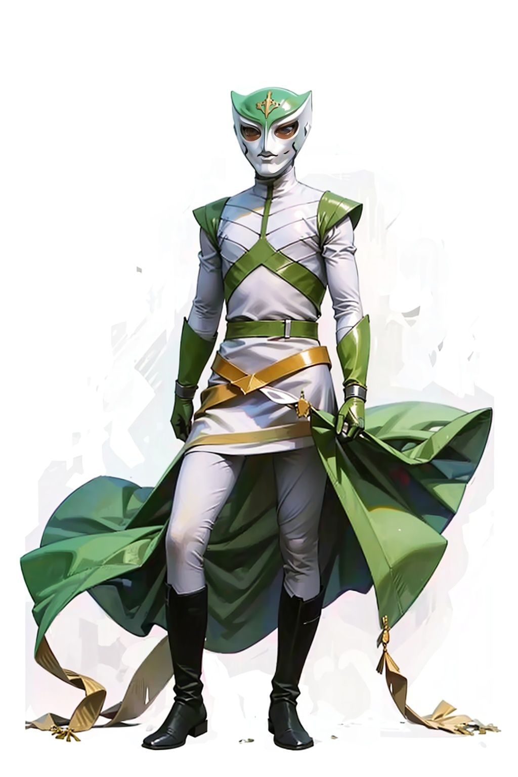 (masterpiece:1.3), (the best quality:1.2), (super fine illustrations:1.2), (Masterpiece), high quality, high detail,((white background:1.2)), looking at viewer, (SOLO:1.4),outline,,simple background, armor,gloves,boots,bodysuit,mask,helmet,armor