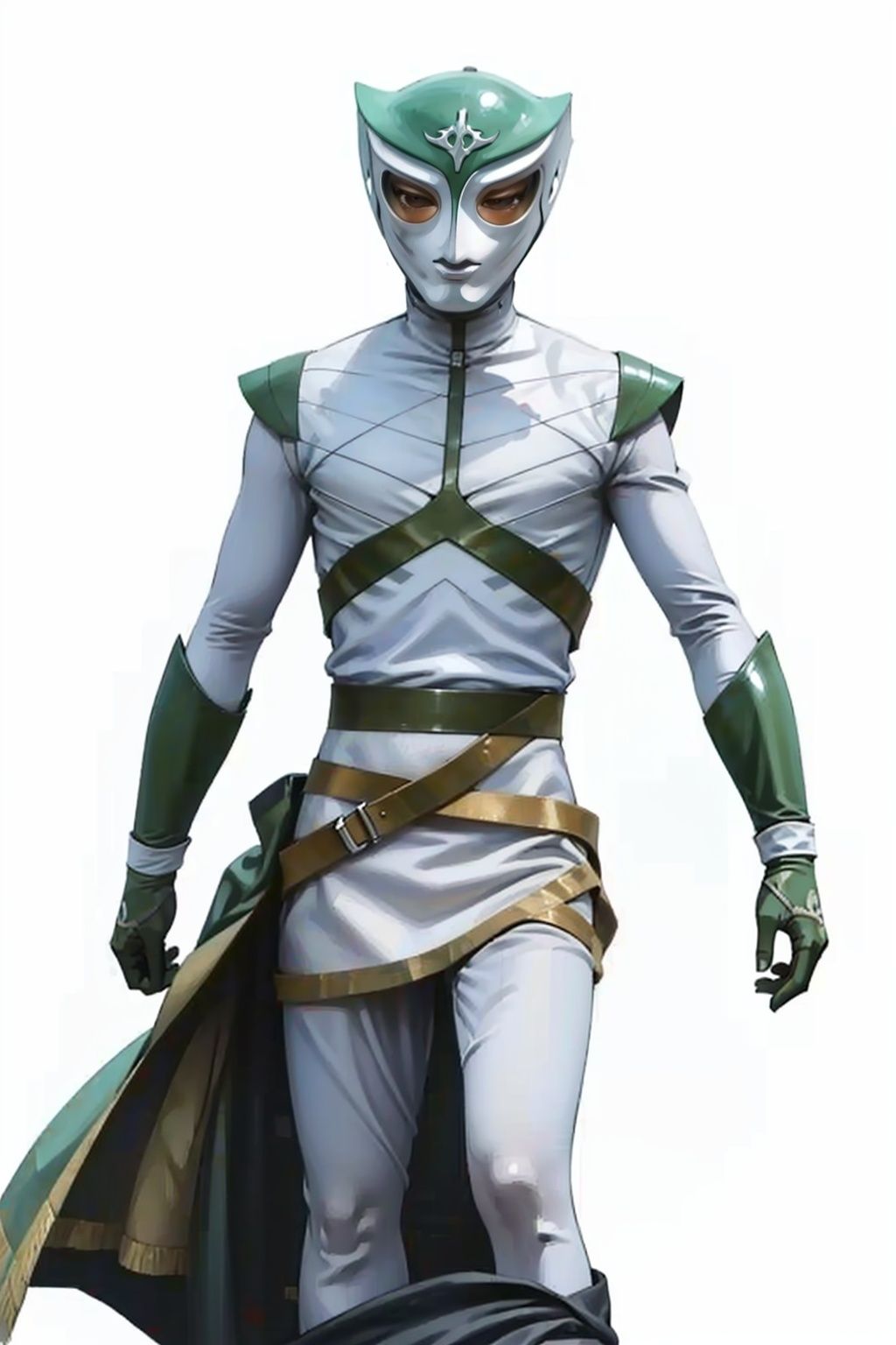 (masterpiece:1.3), (the best quality:1.2), (super fine illustrations:1.2), (Masterpiece), high quality, high detail,((white background:1.2)), looking at viewer, (SOLO:1.4),outline,,simple background, armor,gloves,boots,bodysuit,mask,helmet,armor