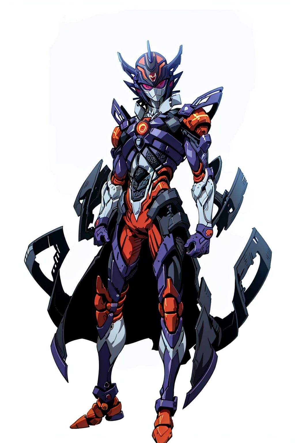 (masterpiece:1.3), (the best quality:1.2), (super fine illustrations:1.2), (Masterpiece), high quality, high detail,((white background:1.2)), looking at viewer, (SOLO:1.4),outline,,simple background, breastplate,armor,shoulder armor,gauntlets,cover,mask,helmet, horns, robot, mecha