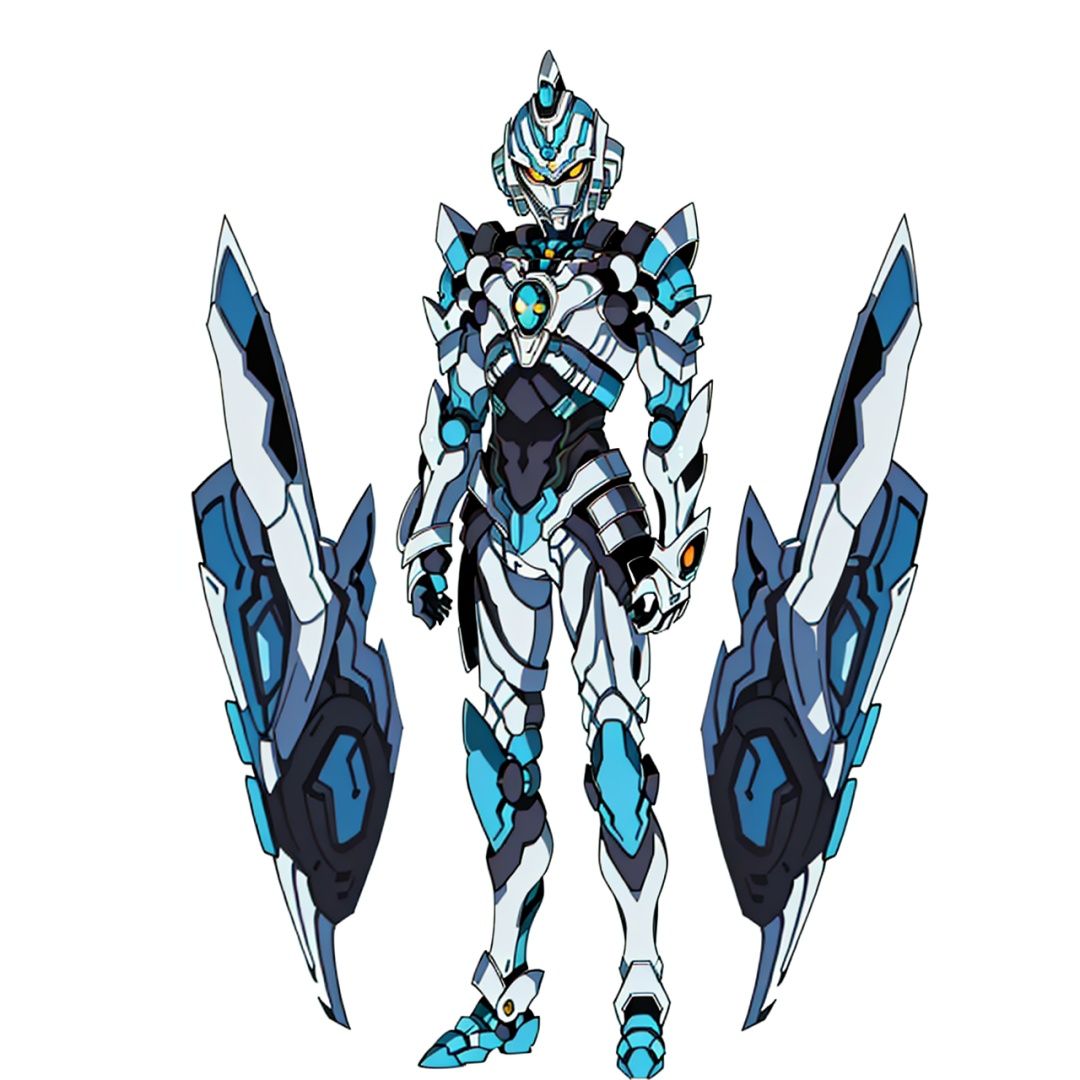(masterpiece:1.3), (the best quality:1.2), (super fine illustrations:1.2), (Masterpiece), high quality, high detail,((white background:1.2)), looking at viewer, (SOLO:1.4),outline,,simple background, helmet,mask,cover,gauntlets,shoulder armor,armor,breastplate, robot,mecha,helmet