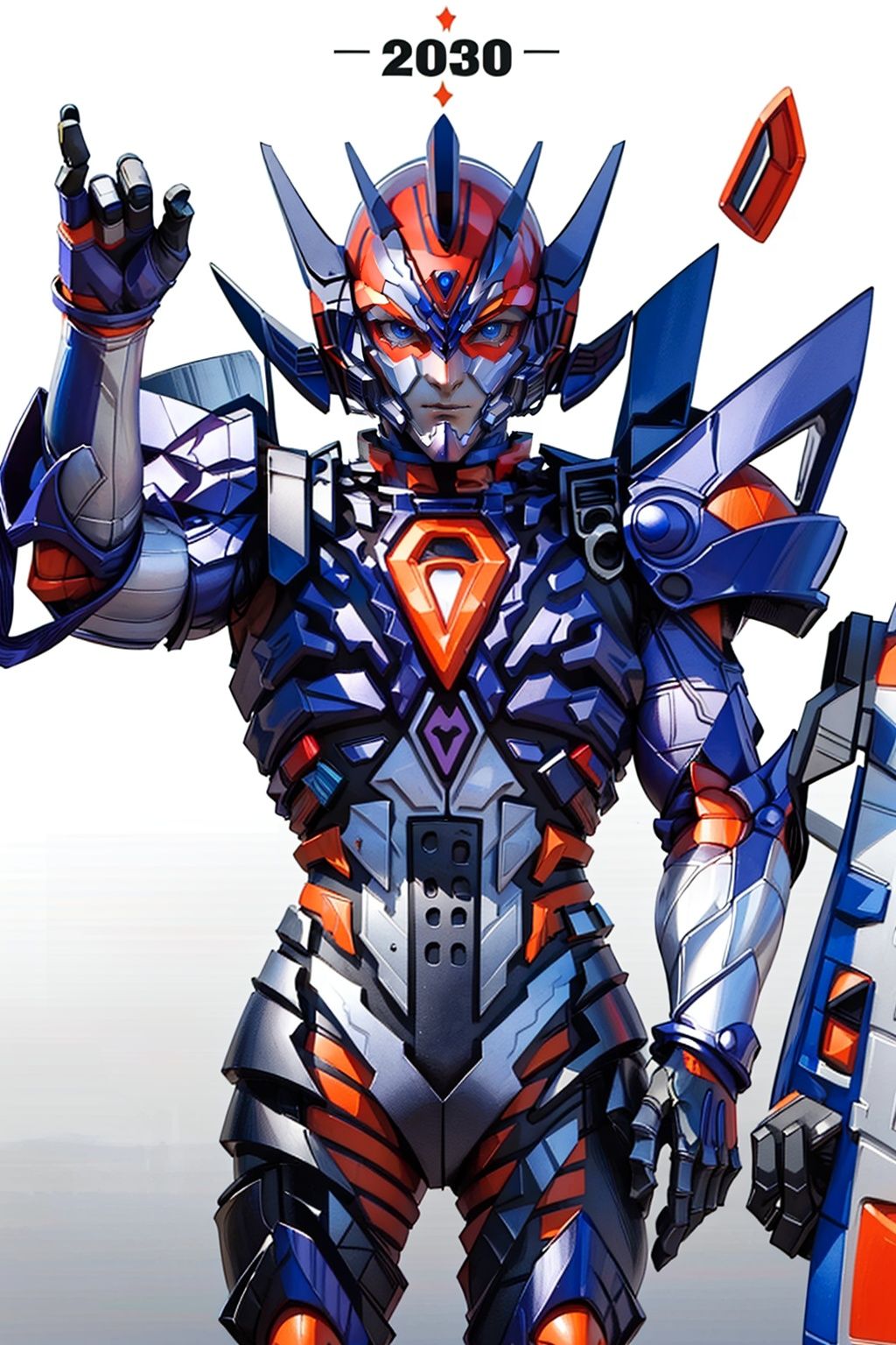 (masterpiece:1.3), (the best quality:1.2), (super fine illustrations:1.2), (Masterpiece), high quality, high detail,((white background:1.2)), looking at viewer, (SOLO:1.4),outline,,simple background, super robot,mecha,robot,breastplate,armor,shoulder armor,gauntlets,cover,mask,helmet,super robot