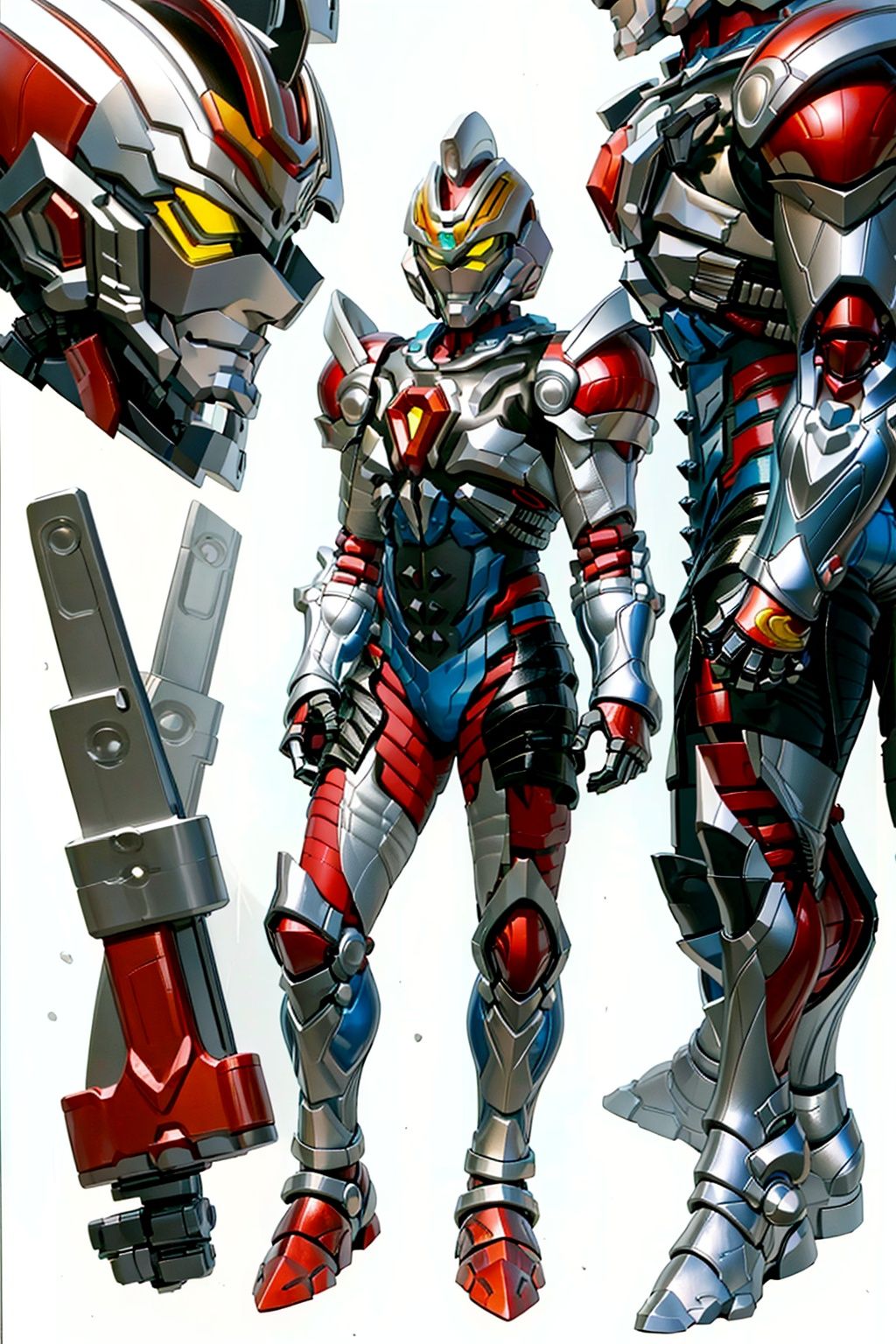 (masterpiece:1.3), (the best quality:1.2), (super fine illustrations:1.2), (Masterpiece), high quality, high detail,((white background:1.2)), looking at viewer, (SOLO:1.4),outline,,simple background, gauntlets,armor,breastplate,shoulder armor,machinery,super robot,helmet, robot,mecha