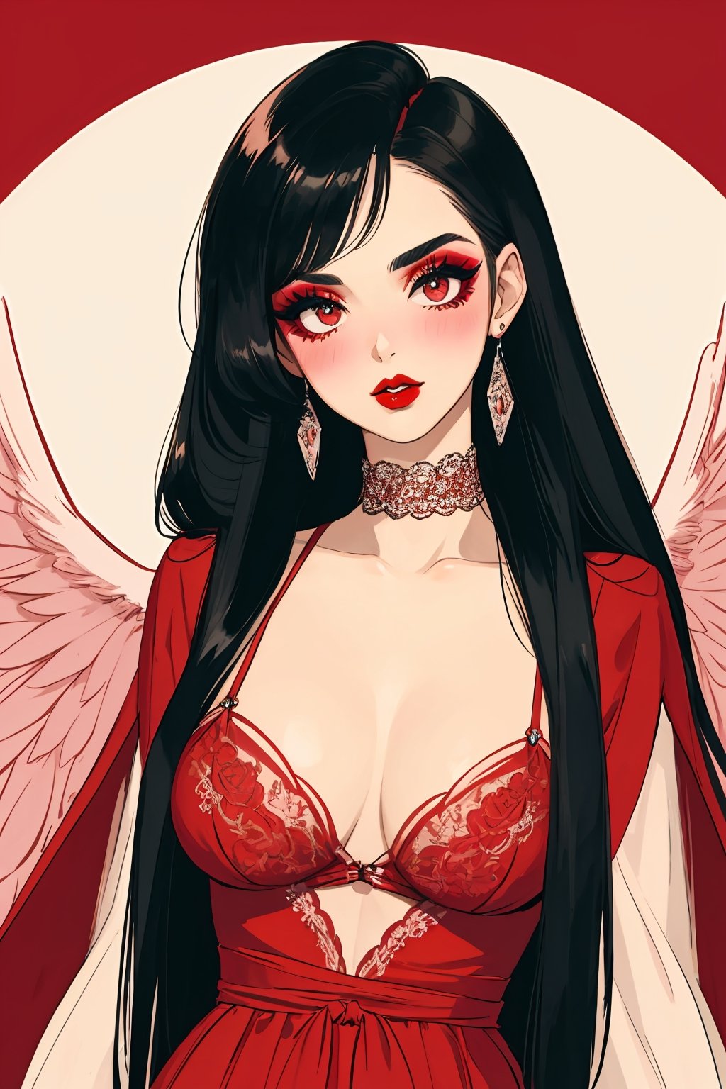 (hyper detailed),  Apply makeup reminiscent of the chosen retro era,  featuring bold winged eyeliner by mooyou on Tensor.Art