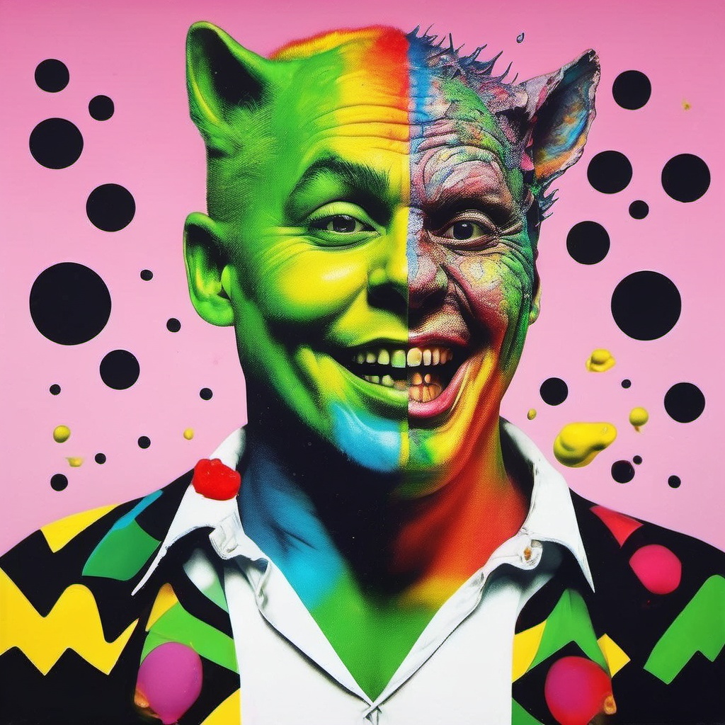 A girl,  laughing,  Colorful colors on Tensor.Art