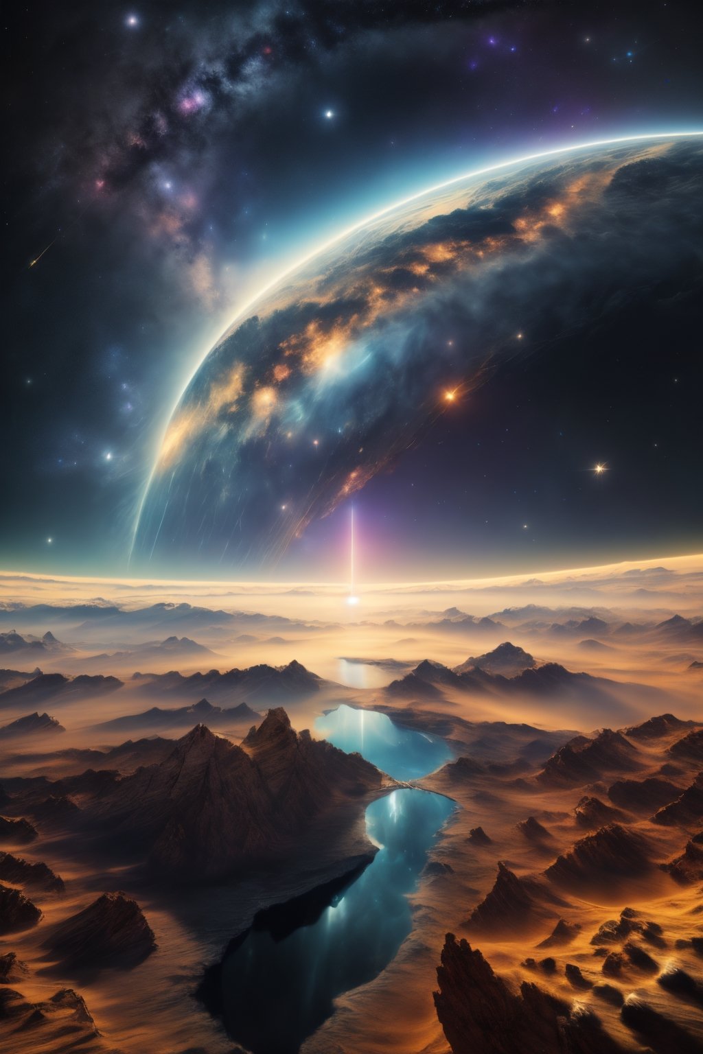 (best quality, 8K, ultra-detailed, masterpiece), (cinematic, photorealistic), Transport your audience to the vastness of outer space with an 8K masterpiece. Create a breathtaking scene featuring a stunning nebula and galaxy. Pay meticulous attention to ultra details, ensuring that every celestial element is depicted with utmost realism. Employ cinematic techniques to evoke a sense of awe and wonder, making viewers feel as though they are exploring the cosmos firsthand.