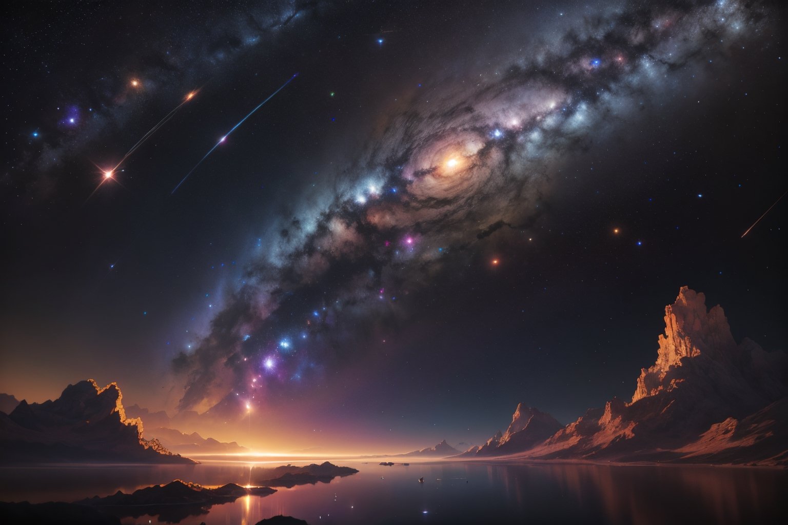 (best quality, 8K, ultra-detailed, masterpiece), (outer space, nebula, galaxy), Transport the viewer to the depths of the cosmos with an 8K masterpiece. Render a cinematic, photorealistic portrayal of outer space, highlighting a breathtaking nebula and galaxy. Pay meticulous attention to ultra-details in the cosmic landscape, capturing the vivid colors and intricate patterns of celestial phenomena. This image should evoke a sense of wonder and awe as it immerses the viewer in the grandeur of the universe.
