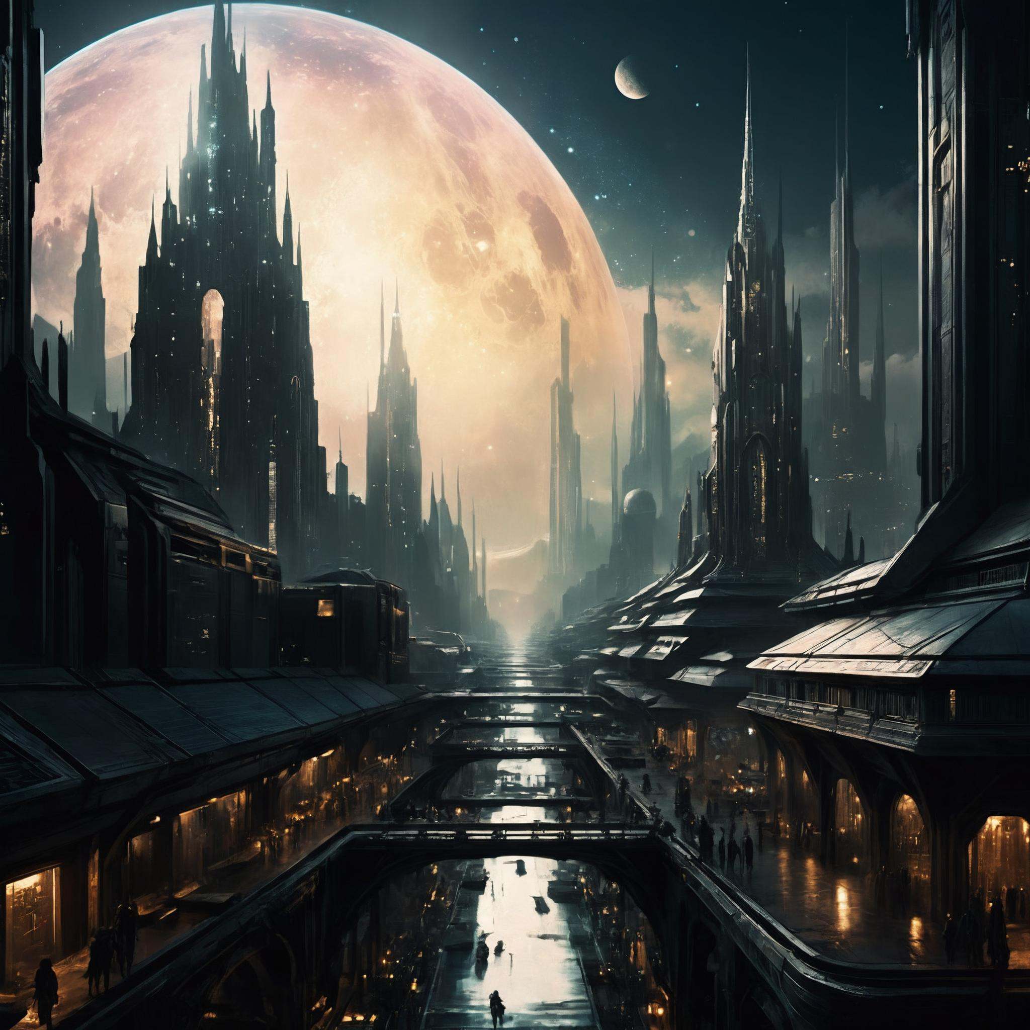 ethereal fantasy concept art of line art,  a city,  a dystopian future on Tensor.Art