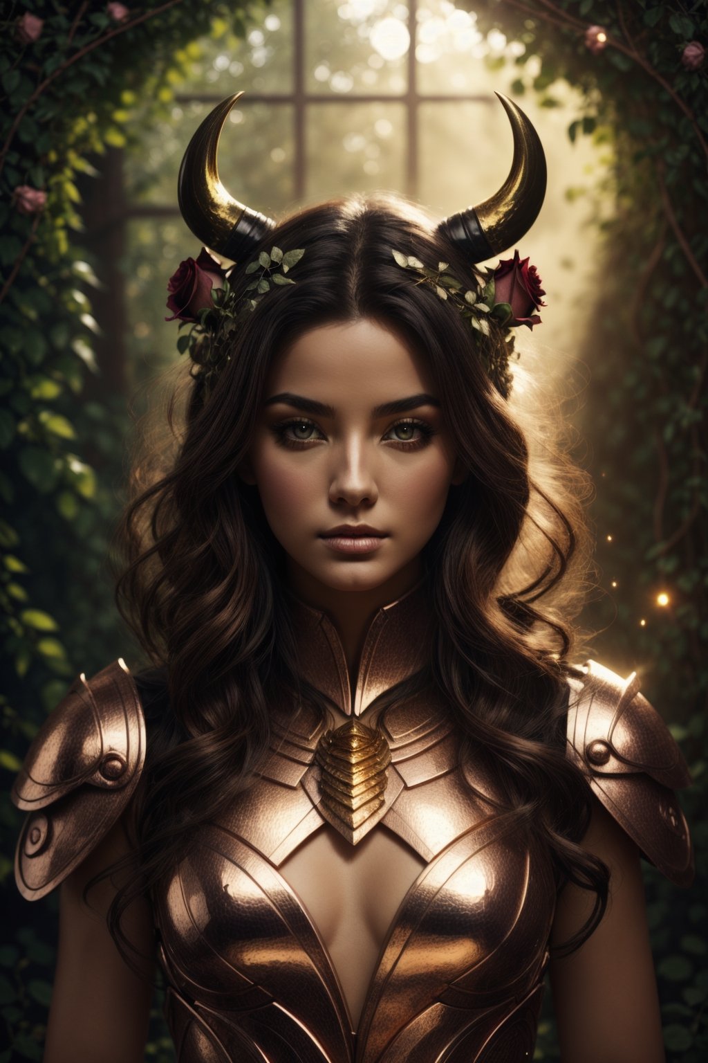 mythical animal half bull half bee,  kind-hearted with a penetrating gaze,  golden glow on Tensor.Art