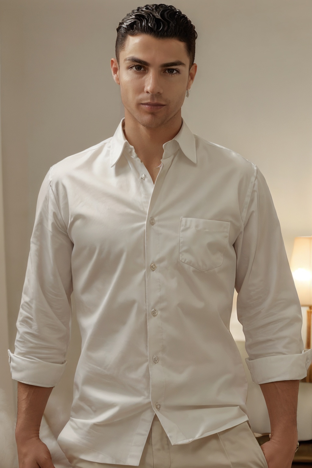 r0n4ld0A ,dashing 33-year-old with refined features and a sophisticated demeanor poses against a timeless backdrop. The 4K resolution highlights every aspect of his elegance and charm, elegance-themed photography by Eleanor Eleganza, 2023, 4K camera, soft studio lighting, <lora:r0n4ld0-06:0.8>, <lora:users_LORA_614422834634253146_yuzu2:0.2>