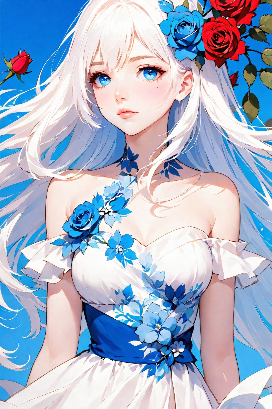 1girl,  solo,  flower on Tensor.Art