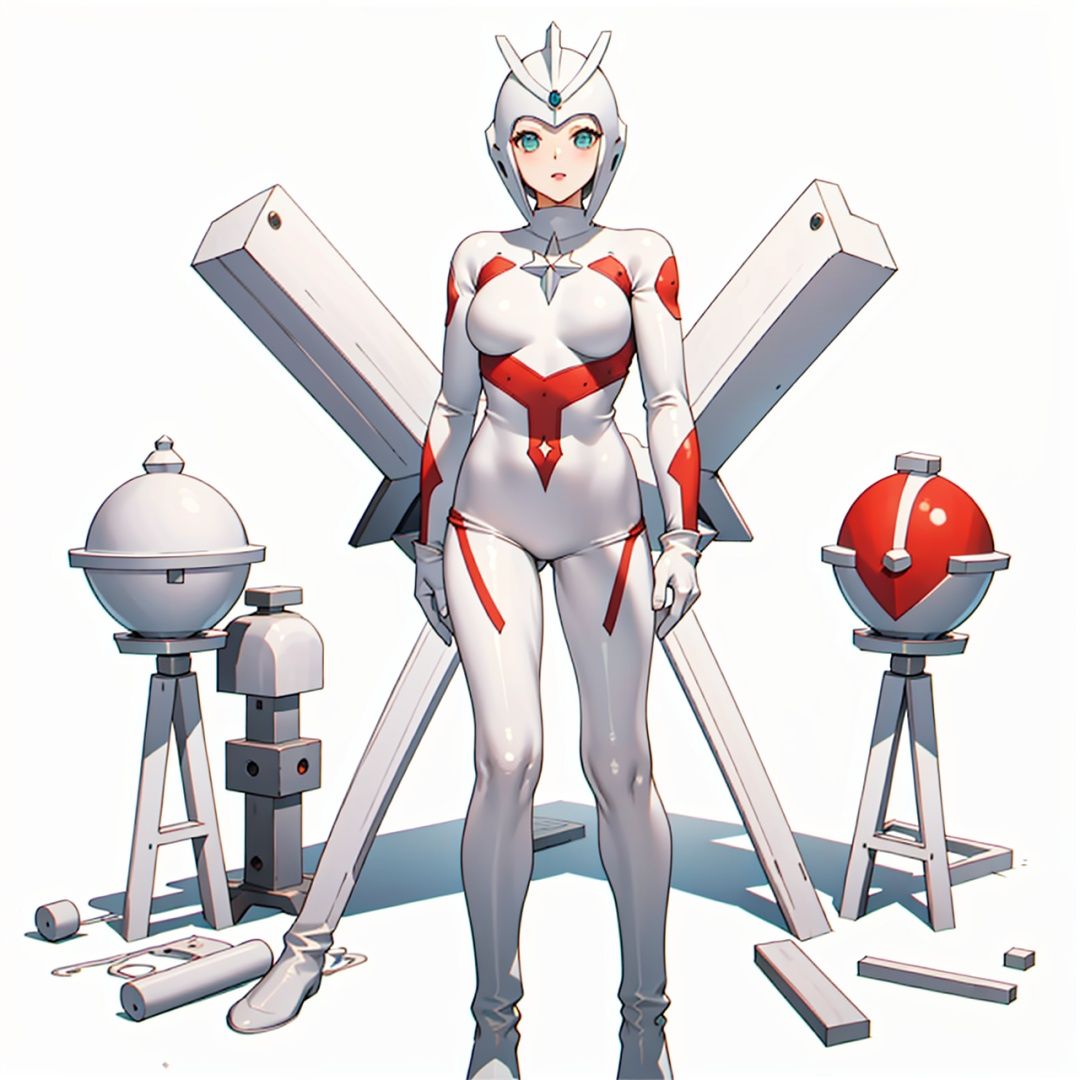 (masterpiece:1.3), (the best quality:1.2), (super fine illustrations:1.2), (Masterpiece), high quality, high detail,((white background:1.2)), looking at viewer, (SOLO:1.4),outline,,simple background,figure, jewelry,armor,latex,leather suit,helmet,white footwear,white tight-fitting,red pattern on body,bodysuit,gem,plugsuit,mask,cover,logo,boots,gloves,legwear,white gloves,white bodysuit,star \(symbol\)