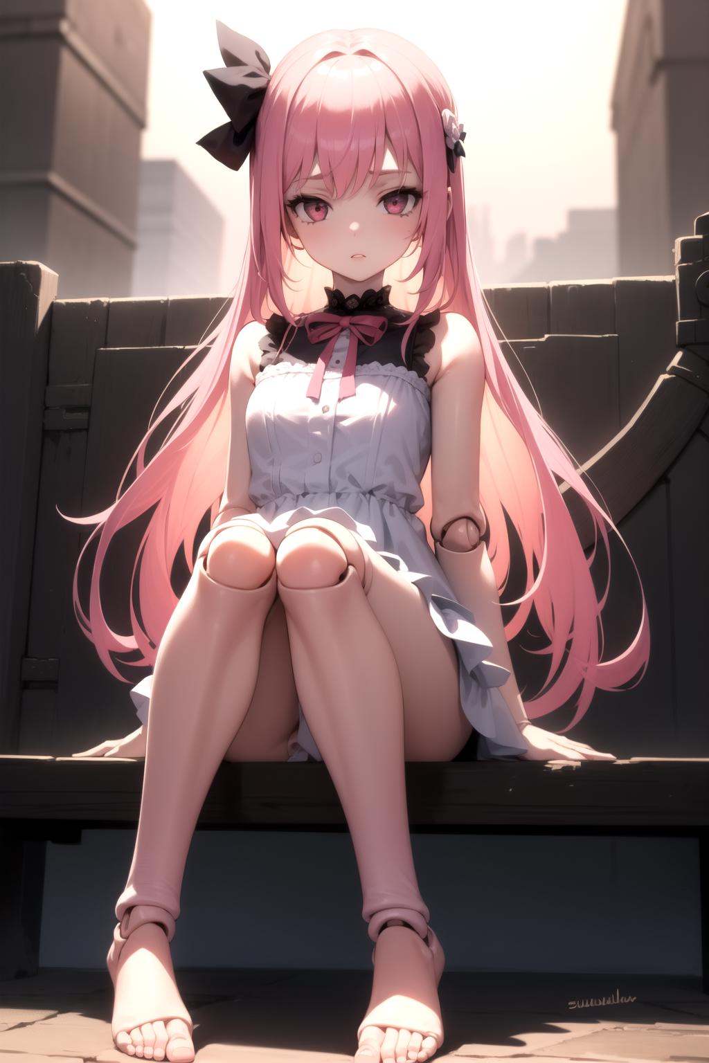 1girl,  doll joints,  knees on Tensor.Art