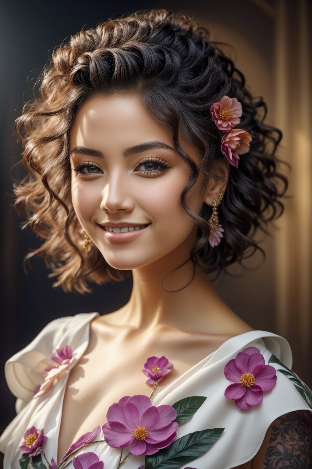 Closed lips,  cute smile,  portrait on Tensor.Art