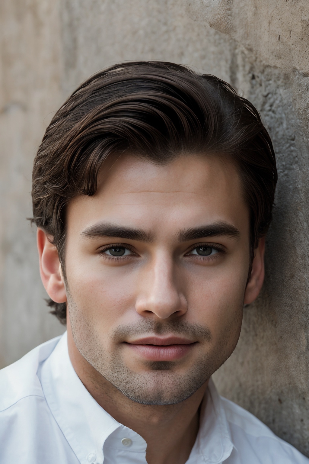 Masterpiece: 8K Portrait of a Handsome Latin Gentleman. A stunning,  well-groomed individual wearing a crisp white shirt,...