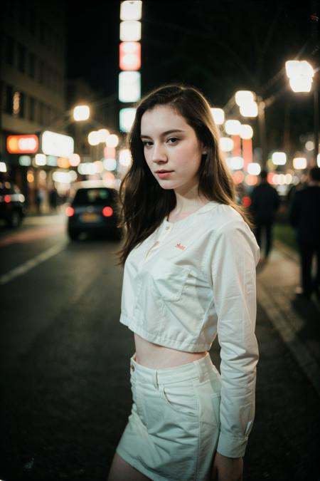 polaroid photo,  night photo,  photo of 24 y.o beautiful woman on Tensor.Art