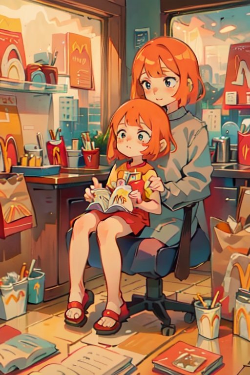 1girls,  short hair,  orange hair on Tensor.Art