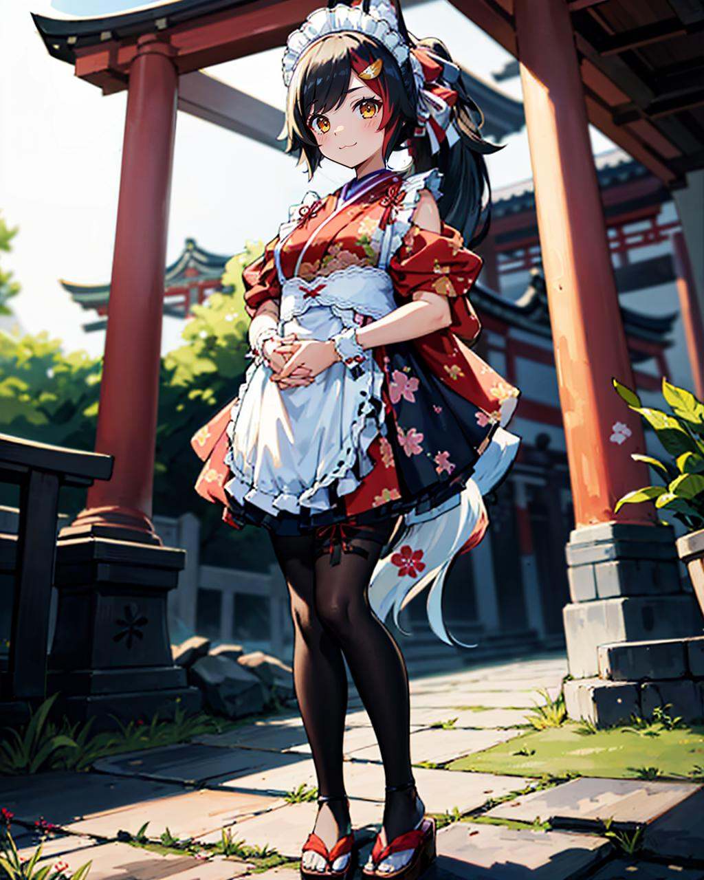 1girl,  solo,  japanese architecture on Tensor.Art