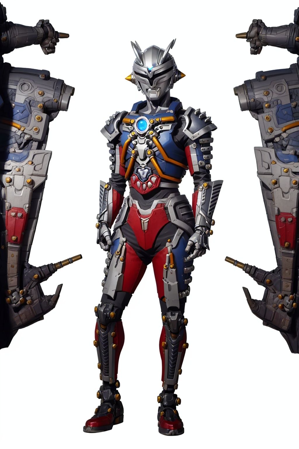 (masterpiece:1.3), (the best quality:1.2), (super fine illustrations:1.2), (Masterpiece), high quality, high detail,((white background:1.2)), looking at viewer, (SOLO:1.4),outline,,simple background,robot, pauldrons, spikes, horns, mecha,gloves,armor,full armor,helmet,mask,cover,gauntlets,shoulder armor,breastplate,mecha,