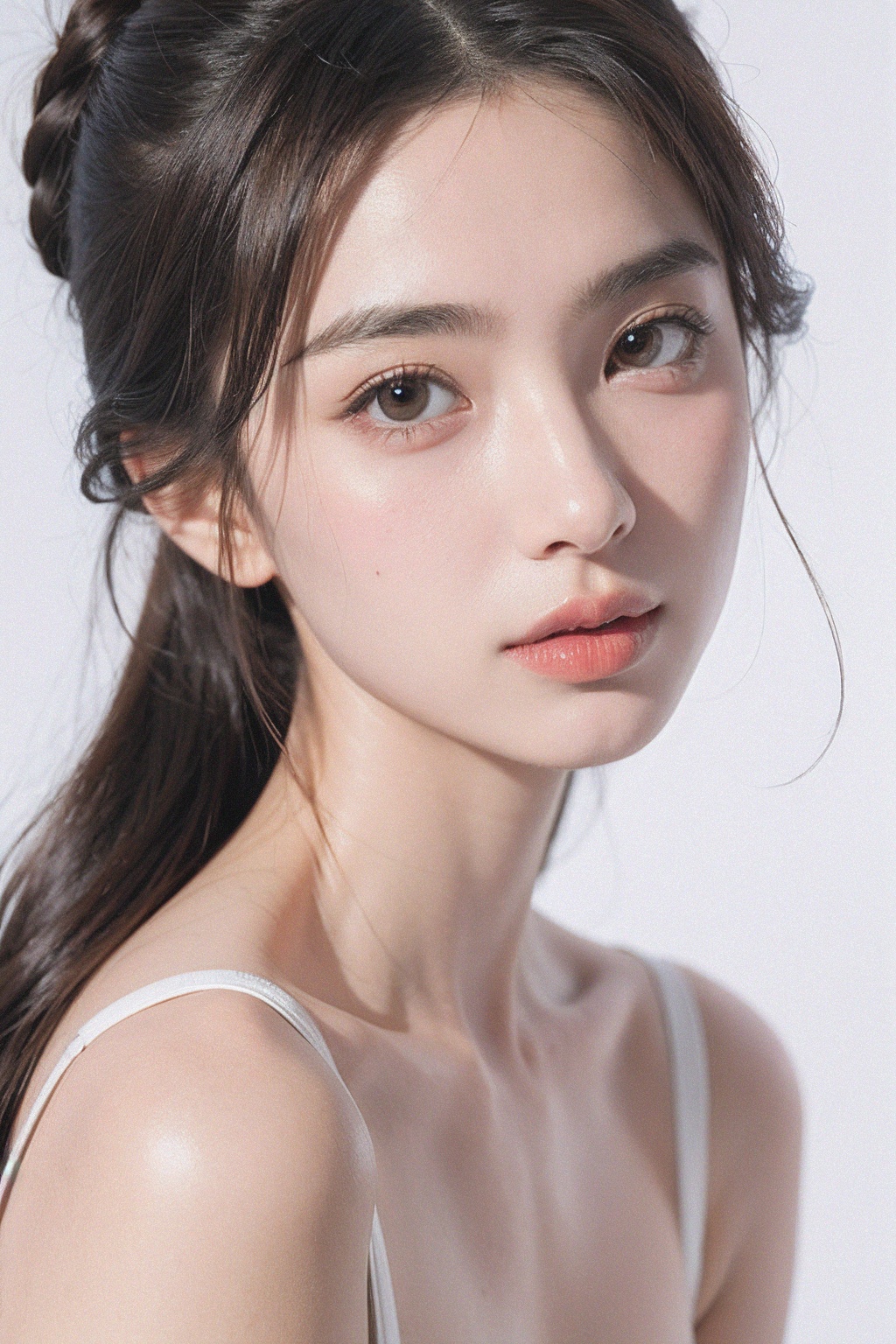 1girl,  face,  white background on Tensor.Art
