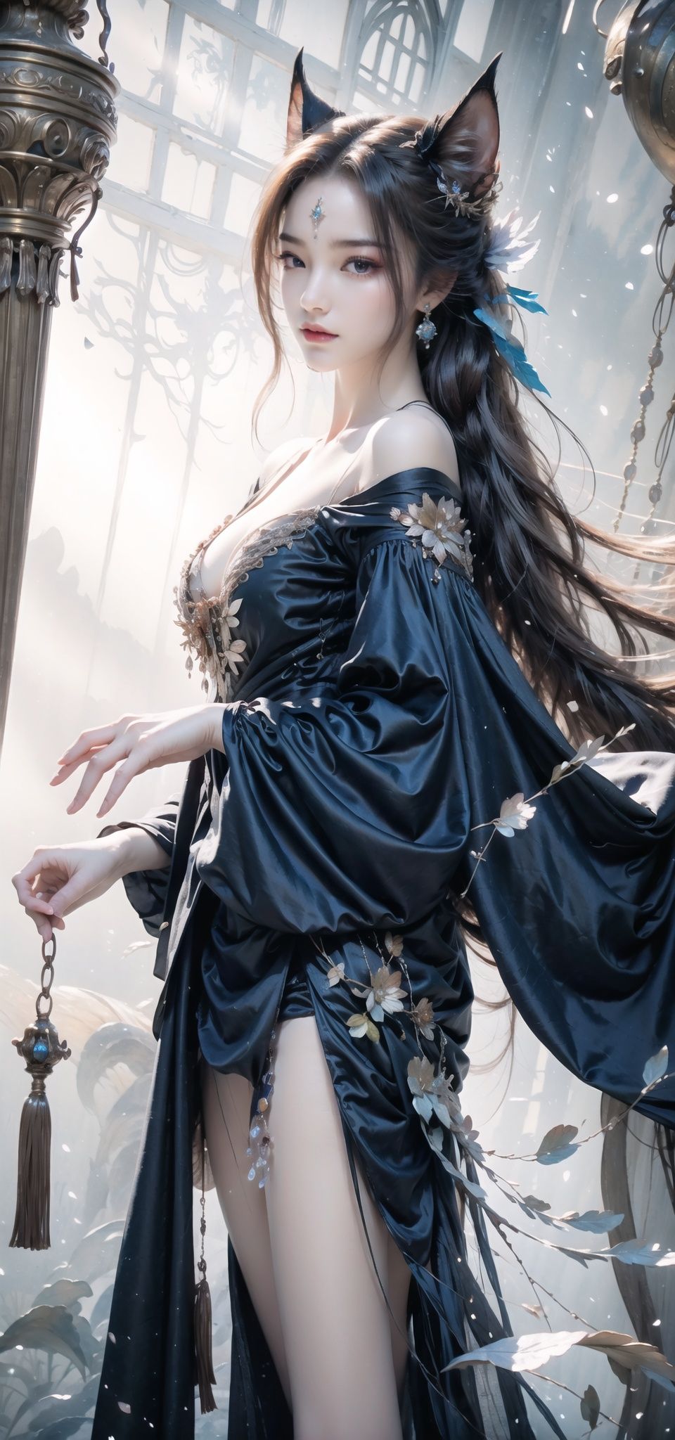 Queen ,  (The background rests on a broken mirror), Full body display, Against a backdrop of broken glass, with a floating skeleton in the background. The Queen's expression is enchanting, her posture is seductive, her hand is holding Red rose, and there is a flicker of evil energy runes in the background, blood mist filled, and soft light. My feet are covered in bones. Skeletons, many skeletons. Black stockings. Official art, unit 8 k wallpaper, ultra detailed, beautiful and aesthetic, masterpiece, best quality, extremely detailed, dynamic angle, paper skin, radius, iuminosity, cowboyshot, the most beautiful form of Chaos, elegant, a brutalist designed, visual colors, romantici**, by James Jean, roby dwi antono, cross tran, francis bacon, Michael mraz, Adrian ghenie, Petra cortright, Gerhard richter, Takato yamamoto, ashley wood, atmospheric, ecstasy of musical notes, streaming musical notes visible, flowers in full bloom, many bird of parade, deep forests, sunlight, atmosphere, rich details, full body lens, shot from above, shot from below, detail background, beautiful sky, floating hair, perfect face, exquisite facial features, high detail, **ile, Fisheye lens, dynamic angle, dynamic posture,shidudou,cap,hunsha,fanxing,*****,liuli2,qzclothing_white,Animal ear,jinmeng,（A broken lens that breaks ,the texture of the mirror ：1.0）,red and gold dress,tiara,bj_Devil_angel,Biu1213,xiaoyemao,yuyao,1girl