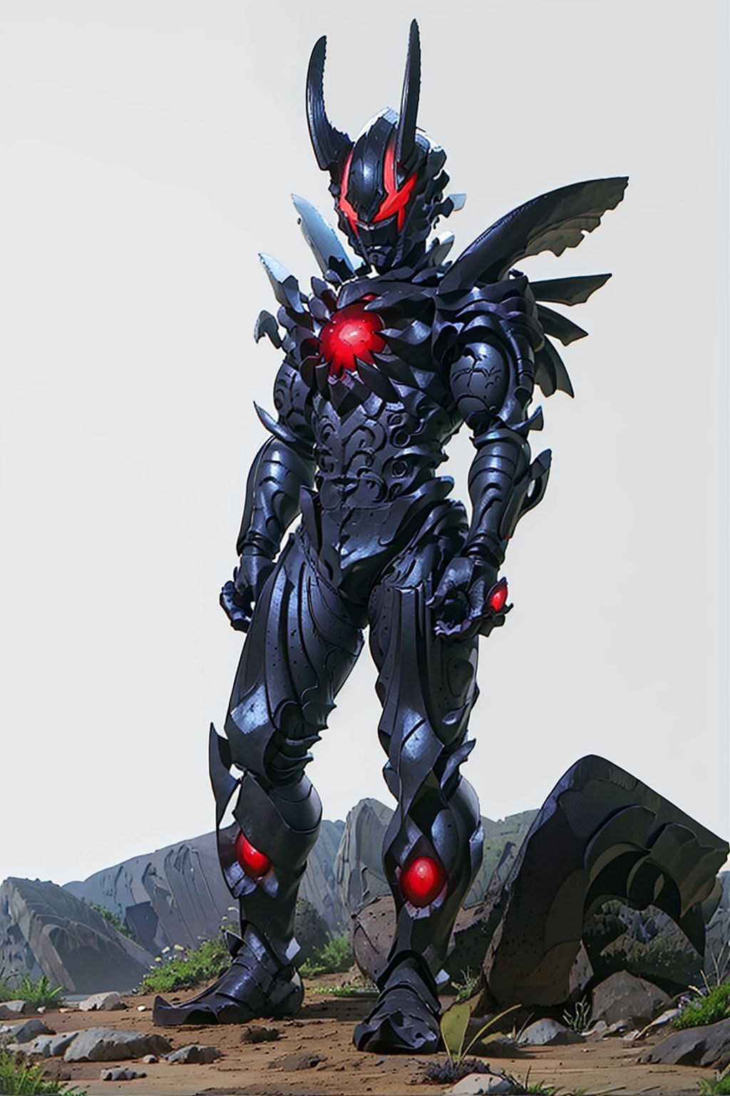 (masterpiece:1.3), (the best quality:1.2), (super fine illustrations:1.2), (Masterpiece), high quality, high detail,((white background:1.2)), looking at viewer, (SOLO:1.4),outline,,simple background,monster,breastplate,shoulder armor,gauntlets,cover,mask,helmet,full armor,weapon,spikes,armor,gloves,horns