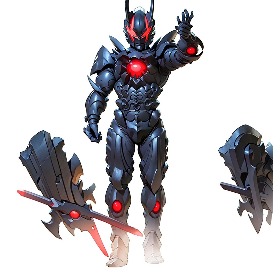 (masterpiece:1.3), (the best quality:1.2), (super fine illustrations:1.2), (Masterpiece), high quality, high detail,((white background:1.2)), looking at viewer, (SOLO:1.4),outline,,simple background,monster,breastplate,shoulder armor,gauntlets,cover,mask,helmet,full armor,weapon,spikes,armor,gloves,horns