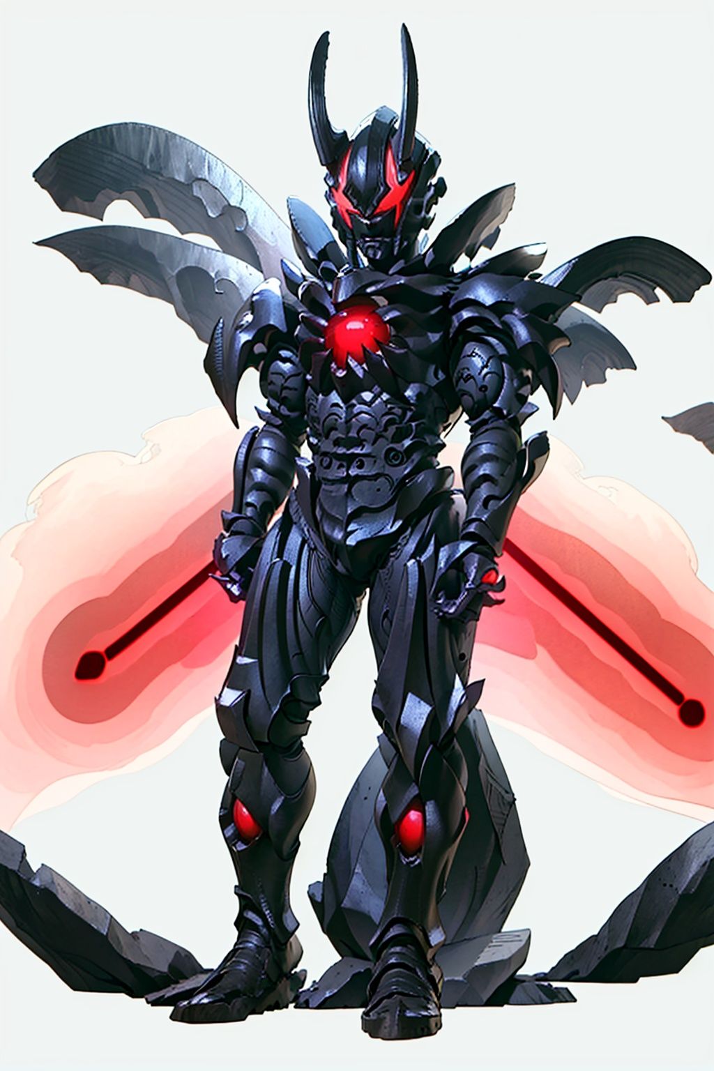 (masterpiece:1.3), (the best quality:1.2), (super fine illustrations:1.2), (Masterpiece), high quality, high detail,((white background:1.2)), looking at viewer, (SOLO:1.4),outline,,simple background,monster,breastplate,shoulder armor,gauntlets,cover,mask,helmet,full armor,weapon,spikes,armor,gloves,horns