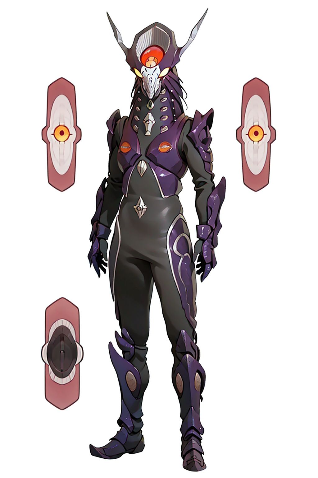 (masterpiece:1.3), (the best quality:1.2), (super fine illustrations:1.2), (Masterpiece), high quality, high detail,((white background:1.2)), looking at viewer, (SOLO:1.4),outline,,simple background,horns,gloves,armor,spikes,weapon,full armor,helmet,mask,cover,gauntlets,shoulder armor,breastplate,monster,solo, armor, helmet